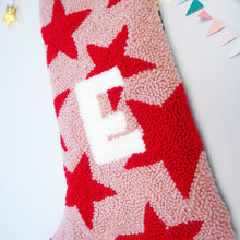 Custom Pink and Red Star Christmas Stocking