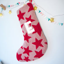Custom Pink and Red Star Christmas Stocking