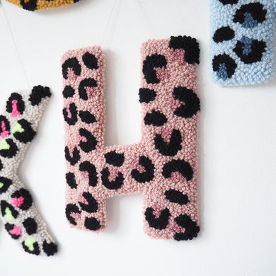 Pink Leopard Print Letter Wall Hanging