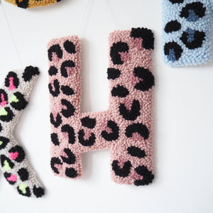 Pink Leopard Print Letter Wall Hanging
