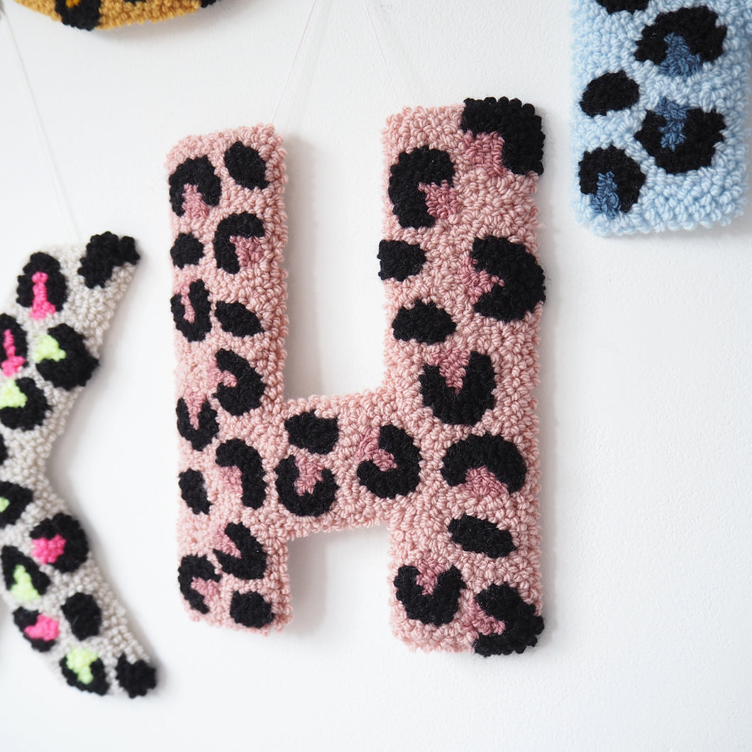 Pink Leopard Print Letter Wall Hanging