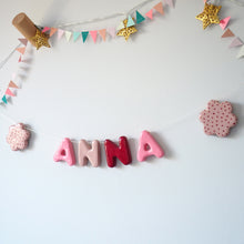 Handmade Clay Name & Spotty Flower Garland