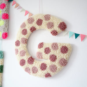 Pink Polka Dot Letter Wall Hanging