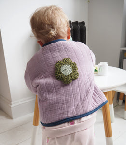 Quilted Baby and Child's Coat With Daisy Flower