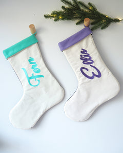 Custom Felt and Cotton Christmas Stocking