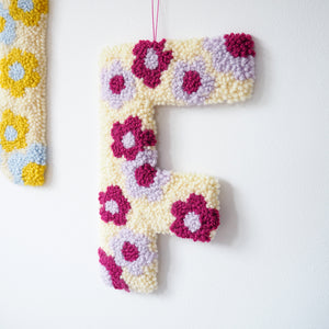 Purple & Lilac Daisy Flower Letter Wall Hanging