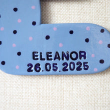 Personalised Polka Dot Hanging Clay Letter
