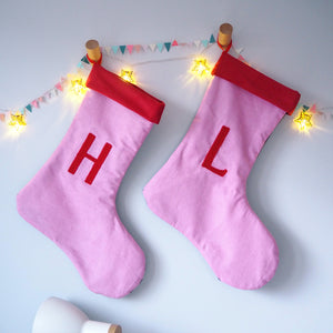 Velvet and Cotton Christmas Stocking