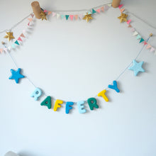 Handmade Blue Clay Name & Star Garland