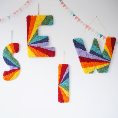 Rainbow Stripe Custom Letter Wall Hanging