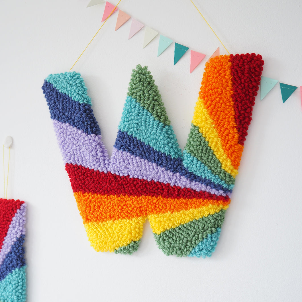 Rainbow Stripe Custom Letter Wall Hanging