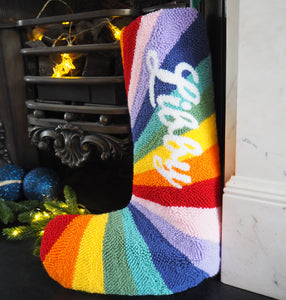 Custom Rainbow Christmas Stocking