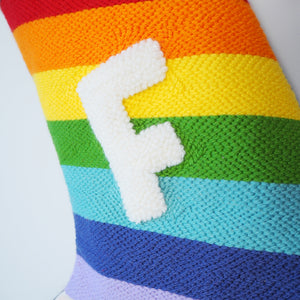 Custom Rainbow Stripe Christmas Stocking