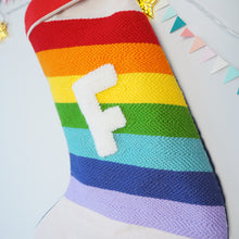 Custom Rainbow Stripe Christmas Stocking