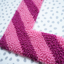 Raspberry & Pink Stripe Custom Letter Wall Hanging