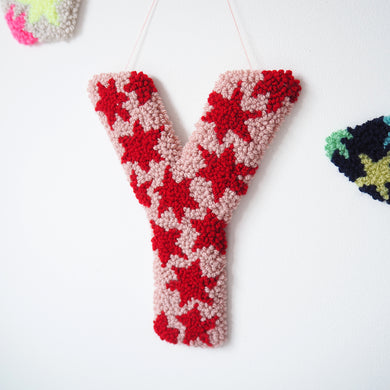 Pink & Red Star Letter Wall Hanging