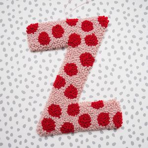 Pink & Red Polka Dot Letter Wall Hanging