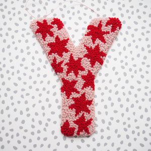 Pink & Red Star Letter Wall Hanging