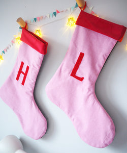 Velvet and Cotton Christmas Stocking