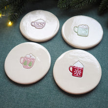 Hand Painted Clay Christmas Coasters