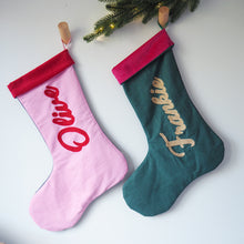 Personalised Velvet and Cotton Christmas Stocking