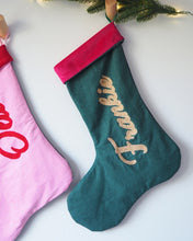 Personalised Velvet and Cotton Christmas Stocking