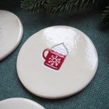Hand Painted Clay Christmas Coasters