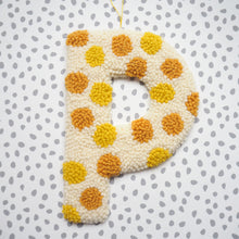 Yellow Polka Dot Letter Wall Hanging