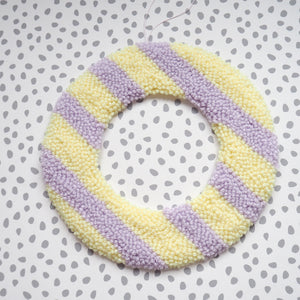 Yellow & Lilac Stripe Custom Letter Wall Hanging
