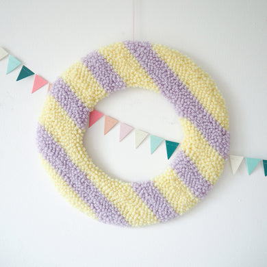 Yellow & Lilac Stripe Custom Letter Wall Hanging