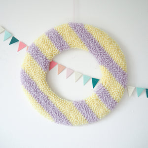 Yellow & Lilac Stripe Custom Letter Wall Hanging