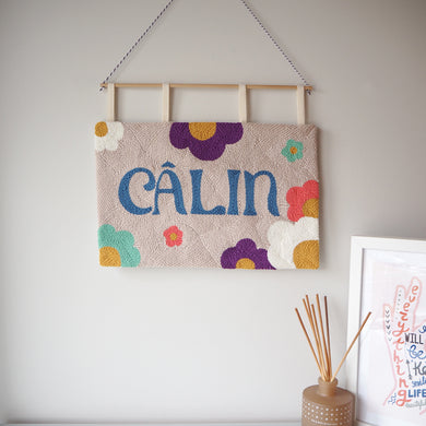 Punchneedle 'Calin' French for Hug Banner